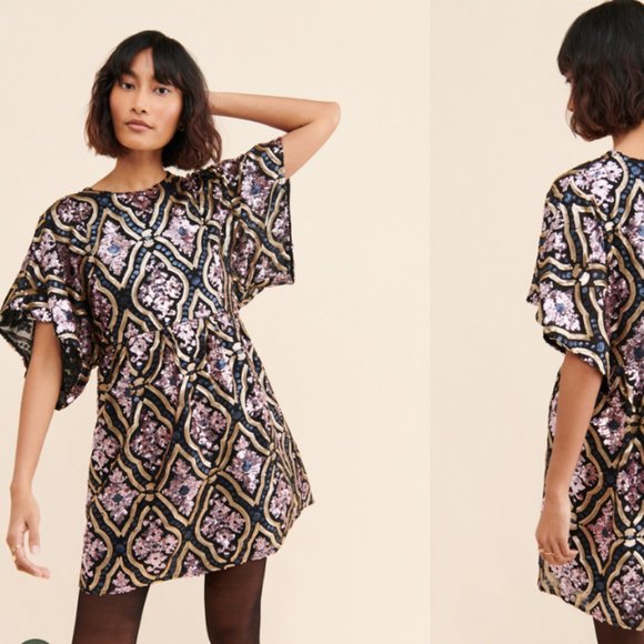 Anthropologie Dresses & Skirts - Anthropologie Amalia Sequined Tunic Dress